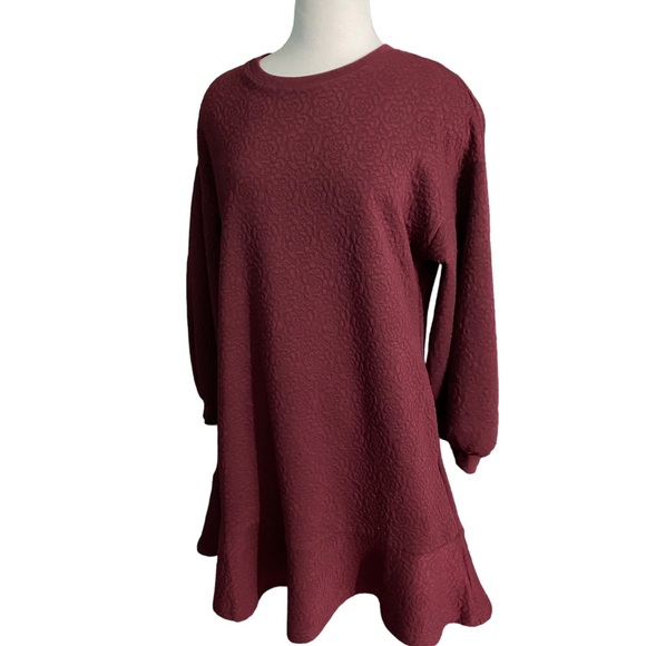 - Mare X Anthropologie burgundy mini tunic dress - Picture 3 of 8